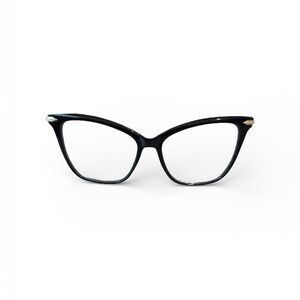 Elegant Black with Gold Trim Cat-Eye Glasses